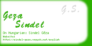geza sindel business card