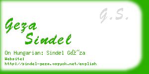 geza sindel business card